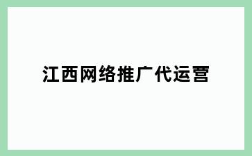 江西网络推广代运营