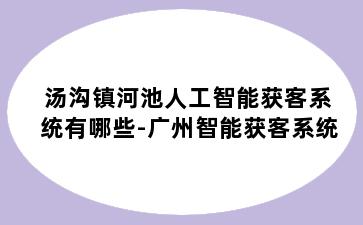 汤沟镇河池人工智能获客系统有哪些-广州智能获客系统