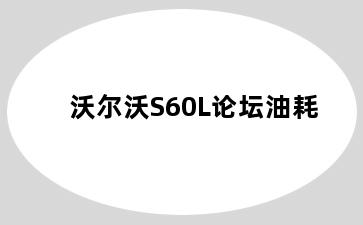 沃尔沃S60L论坛油耗