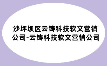 沙坪坝区云铸科技软文营销公司-云铸科技软文营销公司