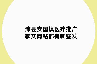 沛县安国镇医疗推广软文网站都有哪些发