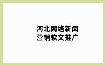 河北网络新闻营销软文推广