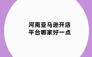 河南亚马逊开店平台哪家好一点