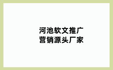 河池软文推广营销源头厂家
