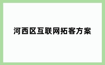 河西区互联网拓客方案