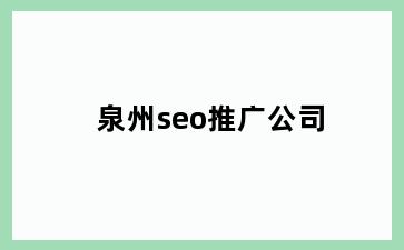 泉州seo推广公司