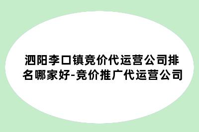 泗阳李口镇竞价代运营公司排名哪家好-竞价推广代运营公司