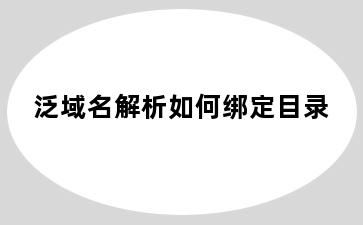 泛域名解析如何绑定目录