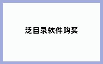 泛目录软件购买