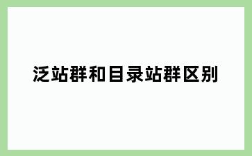 泛站群和目录站群区别