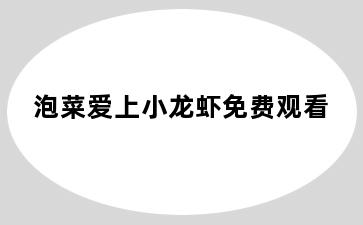泡菜爱上小龙虾免费观看