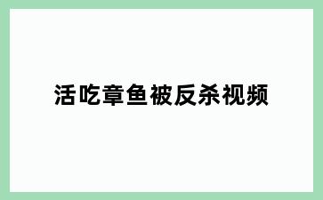 活吃章鱼被反杀视频