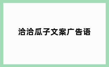 洽洽瓜子文案广告语