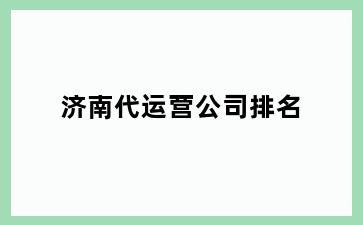 济南代运营公司排名