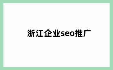 浙江企业seo推广