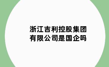 浙江吉利控股集团有限公司是国企吗