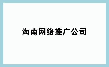 海南网络推广公司