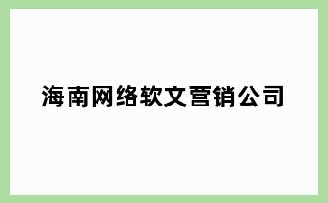 海南网络软文营销公司