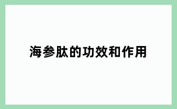 海参肽的功效和作用
