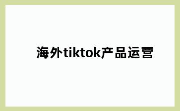 海外tiktok产品运营