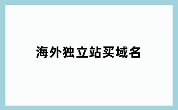 海外独立站买域名