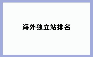 海外独立站排名