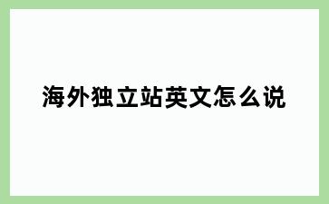 海外独立站英文怎么说
