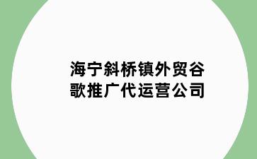 海宁斜桥镇外贸谷歌推广代运营公司
