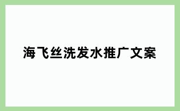 海飞丝洗发水推广文案