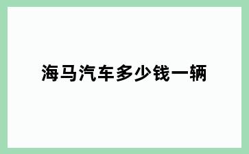 海马汽车多少钱一辆