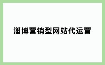淄博营销型网站代运营
