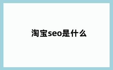 淘宝seo是什么