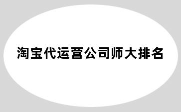 淘宝代运营公司师大排名
