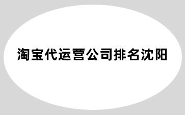 淘宝代运营公司排名沈阳
