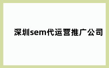 深圳sem代运营推广公司