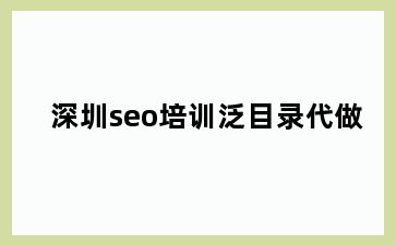 深圳seo培训泛目录代做