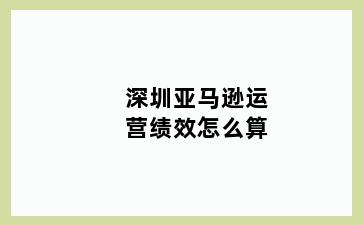 深圳亚马逊运营绩效怎么算