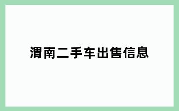 渭南二手车出售信息
