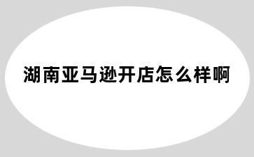 湖南亚马逊开店怎么样啊