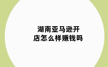 湖南亚马逊开店怎么样赚钱吗