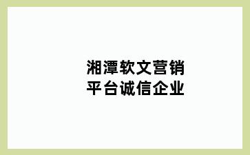 湘潭软文营销平台诚信企业
