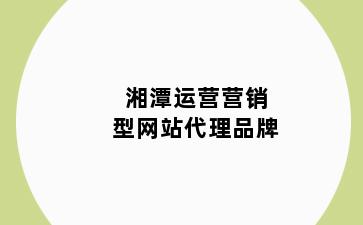 湘潭运营营销型网站代理品牌