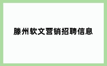 滕州软文营销招聘信息