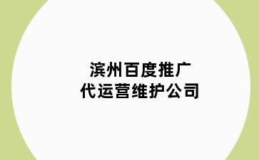滨州百度推广代运营维护公司