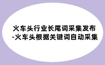 火车头行业长尾词采集发布-火车头根据关键词自动采集
