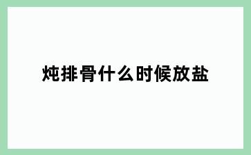 炖排骨什么时候放盐