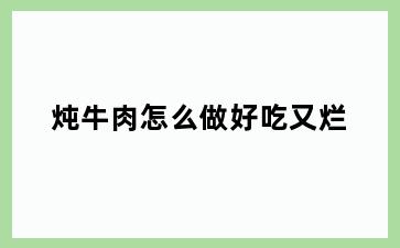 炖牛肉怎么做好吃又烂