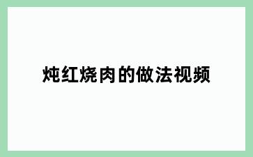 炖红烧肉的做法视频