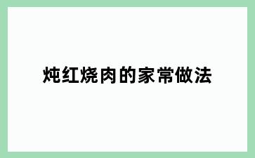炖红烧肉的家常做法