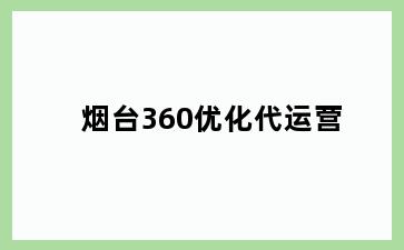 烟台360优化代运营